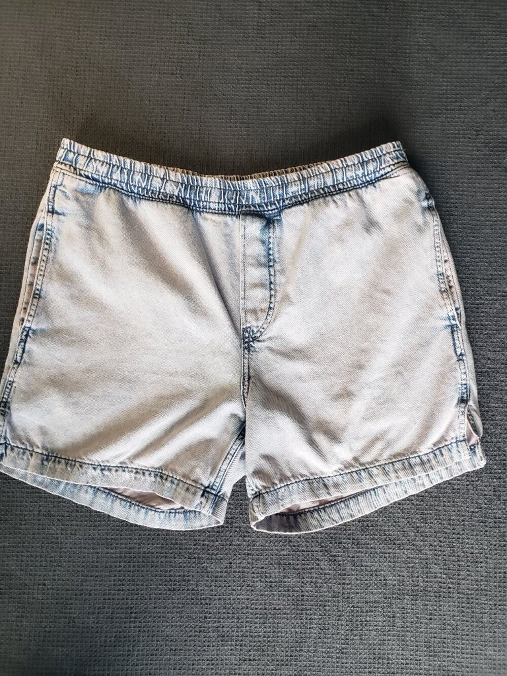 Soft Baby Blue Faded Acid Wash Denim Jean Shorts